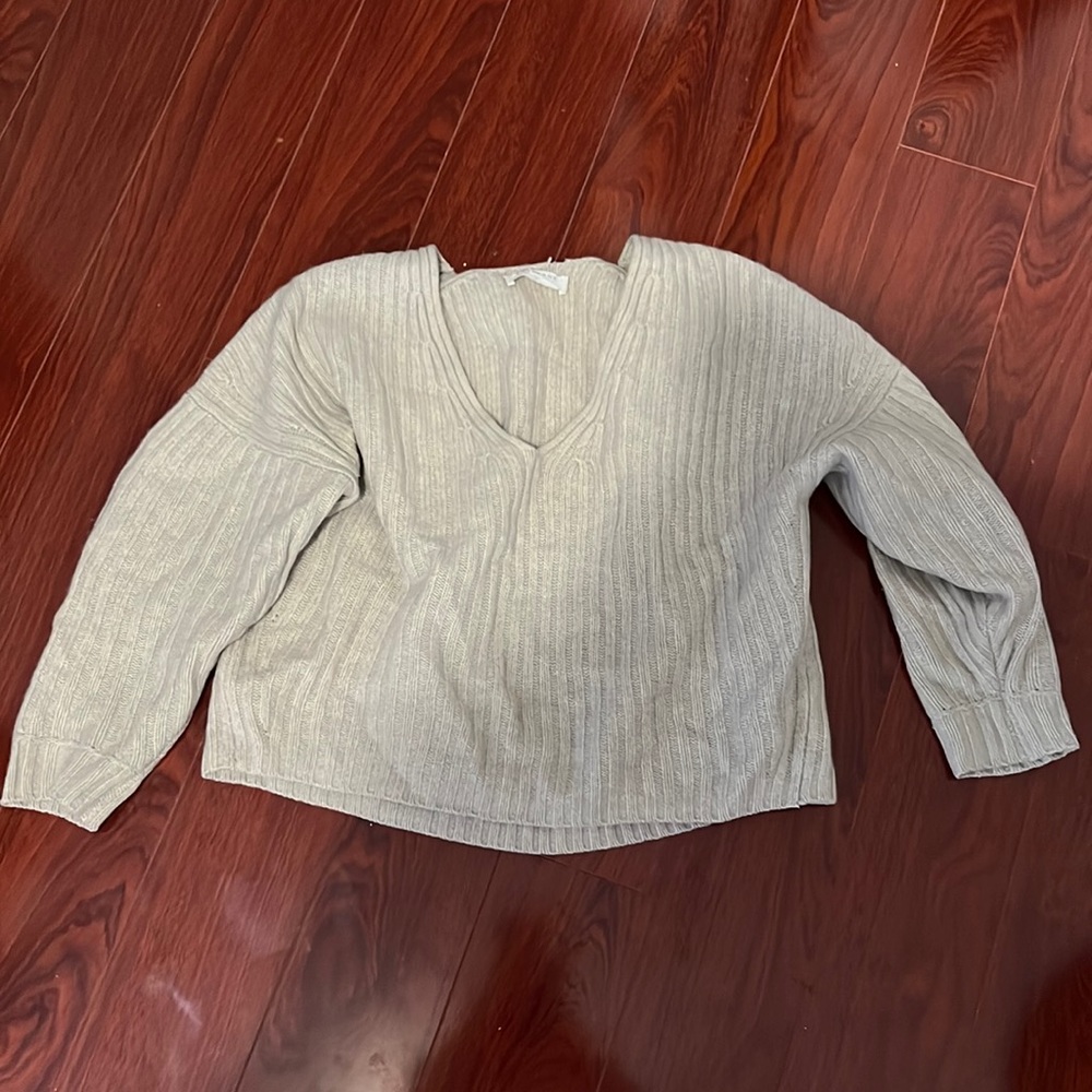 Everlane ‘Ribbed Wool Cashmere Crop V Neck Sweater’
